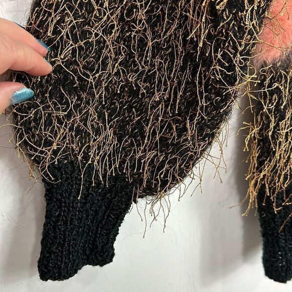 NWT Boutique Eyelash Metallic Threads Pullover Sweater Size M - Picture 3 of 8